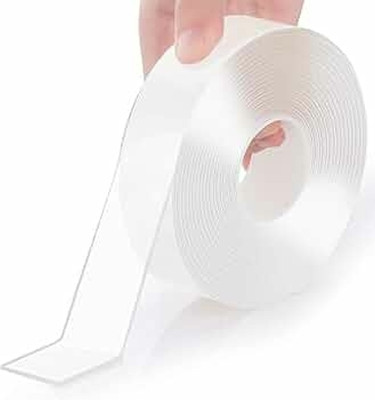 GREY FEATHER DOUBLE SIDED TAPE HANDHELD SILICON DOUBLE SIDED TAPE (Manual)(Set of 2, Transparent)