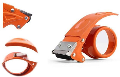 Bellveen Metal Tape Dispenser Handheld Tape Dispenser (Manual)(Set of 1, Orange)