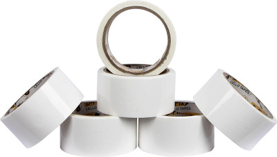 Dfix SINGLE SIDED HANDHELD Packaging Tape (Manual)(Set of 6, White)