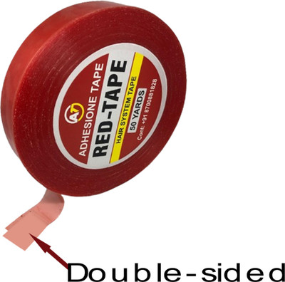 adhesiveone Double Sided Tape | Hair Wig Tape | Hair System Tape | Hair Patch Tape | hair wig double sided (Manual)(Set of 1, Red)