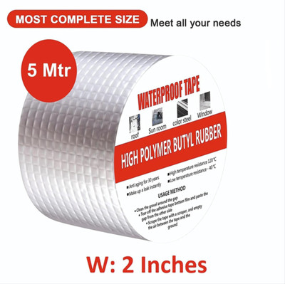 Nivrutti Super Strong Waterproof Tape for Leakage Repair, Hot & Cold Temperature Aluminium Foil Tape, Perfect for Sealing, Leakage, Crack, Metal & Pipe Etc Duct Tape (Manual)(Set of 1, Silver) Nivrutti Super Strong Waterproof Tape for Leakage Repair, Hot & Cold Temperature Aluminium Foil Tape, Perfect for Sealing, Leakage, Crack, Metal & Pipe Etc Duct Tape (Manual)(Set of 1, Silver)