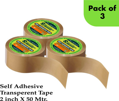 Quicktape Solutions self adhesive manual one sided adhesive tape (Manual)(Set of 3, Brown)