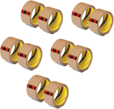 fastgear Single sided Stationery 2inch High Strength Brown Tape for Packing Shipment in Box(10pcs) (Manual)(Brown)