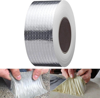 Maahixa Multipurpose Crack Sealing Waterproof Tape, All Leakage, Adhesive Tape (5CMx5M) tape Dispenser Aluminium Foil Tape (Manual)(Set of 1, Silver)