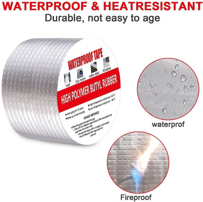 Kopila 2 Inch Waterproof Aluminium Duct Tape for Roof Leak, surface Crack, Window Sill Gap 5m Long & 5mm Thick (Manual)(Set of 1, Silver)