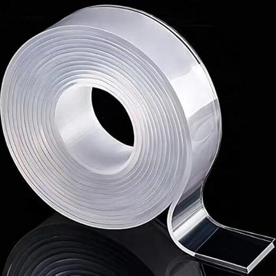 Freedy nano tape plastic Super Sticky Gel Grip Mounting Tape, Washable, Reusable, (Manual)(Set of 1, White)