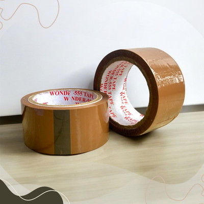 Gachera Strong Adhesive Not Included Self Adhesive BOPP Packaging Tape | (Manual)(Set of 2, Brown)