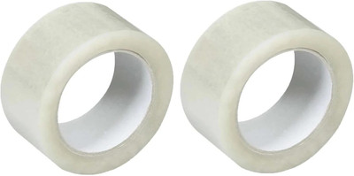 SECQURA BOPP self adhesive 60M 2inch BOPP cello tape 60M (Manual)(Set of 2, White)