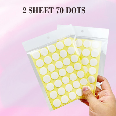 VOIISH 2 Sheets Nano Dots Dual Adhesive Tapes Pop for Craft 70 Pieces in Total Office DIY (Manual)(Set of 2, White)