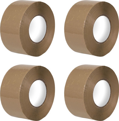 SHAURYABND Single Sided 155 Meter Long 52 Microne Handheld Dispenser 1.8 inch Wide Brown Tape (Manual)(Set of 4, Brown)