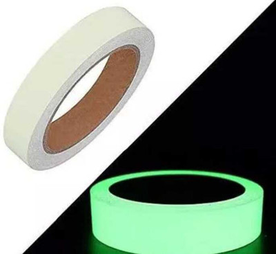 JINDAAL International Radium Tape Night Glow In The Dark Handheld Dispenser Radium tape For Fan/Room/Table/Hall ,Multipurpose Decorative Radium Tape (Manual)(Set of 1, White, Green)