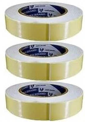 Freedy 3pcs Plastic foam tape Double Sided Self Adhesive Acrylic Foam Mounting Tape (Manual)(Set of 3, Yellow)