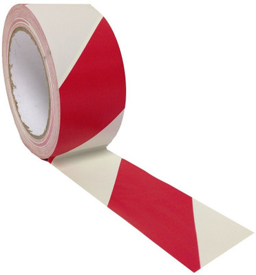 Bapna Pvc Floor Marking Red & White Strip Floor Marking Tape (Manual)(Set of 1, White and Red)