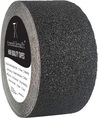 TRENDIKRAFT 50mm x 5M Black Anti Skid Anti Slip Tape for Stairs Slippery Floors Ramps Indoor Outdoor Use Grip Tape (Manual)(Set of 1, Black)