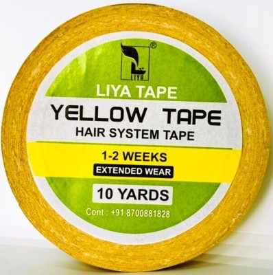 liya | 10 Yards DOUBLE SIDED TAPE| hair wig tapes | ultra hold tape| hair patch tape| PREMIUM DOUBLE SIDED TAPE (Manual)(Set of 1, Yellow)