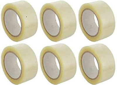 Palakshi Transparent Tape Self Adhesive Dispenser Cello Tape (Manual)(Set of 6, Transparent)