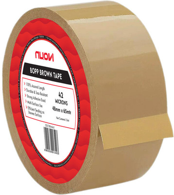 Nuovi BOPP Brown Tape | 65meter Length X 48mm Width (42Micron) | Ideal for Office, Packaging, DIY, Home & Shipping (Manual)(Set of 6, Brown)