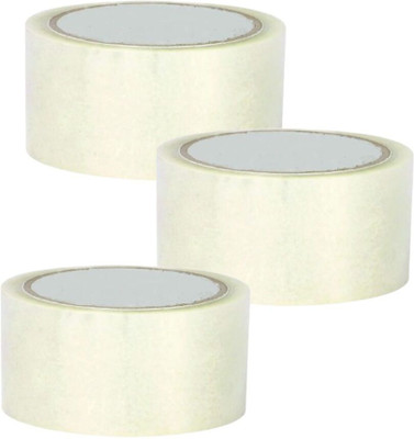 KBSENTERPRISES 50m BOPP Packaging Adhesive Single Sided cello Tape Handheld Dispenser Cello Tape (Manual)(Set of 3, Transparent)