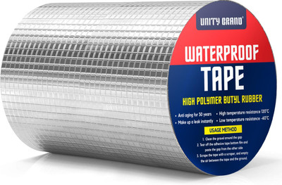 UB UNITY BRAND Waterproof Tape Waterproof Tape for Roof Leak, Surface Crack, Window Sill Gap and Tank Leak Waterproof Tape (Manual)(Set of 1, Aluminium Tape)