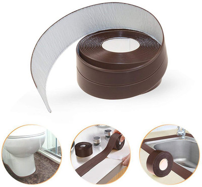 Seenoz Single Sided Handheld Waterproof PVC Adhesive Sealing Tape for Kitchen, Bathroom & Sink Gap Protection (Manual)(Set of 1, Brown)
