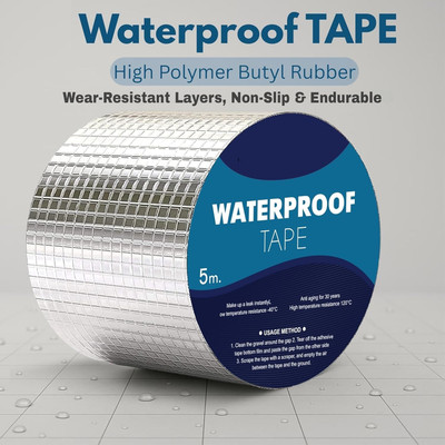ActrovaX Self Adhesive Handheld Leakage Repair Waterproof Tape (Manual)(Set of 1, Silver)