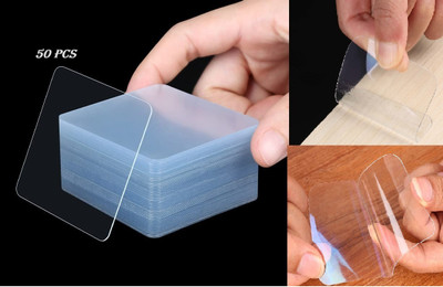 NIRMATSARAY Double Sided Sticky Double Sided Tape Double Sided Adhesive Tape (Manual)(Set of 50, Transparent)