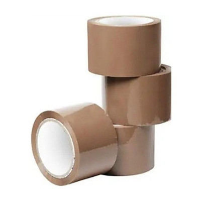 PK Packaging Hub Single Sided Handheld Cello Tapes (Manual)(Set of 4, Brown)
