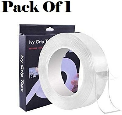 AirSoft Heavy Duty Waterproof Reusable Manual Double Sided Tape (Manual)(Set of 1, Transparent)