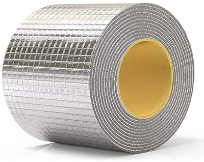 KDZONE Aluminium Foil Tape Waterproof Strong Adhesive Handheld Tapes Manual Adhesive Rubber Tape For Leakage Repairing Waterproof for Roof Pipe Sealing (Manual)(Set of 1, Silver)