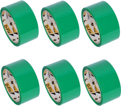 Dfix SINGLE SIDED HANDHED Packaging Tape (Manual)(Set of 6, Green)