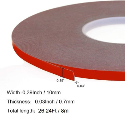 Uniqon Double Sided NA Removable Mounting Strong Red Foam Adhesive Tape (Manual)(Set of 1, Red)