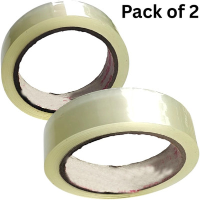 SHIVA TRADERS Transparent Tape 1 Inch – 100 Meter RolHigh Strength Adhesive Packing Tape Handheld Tape Dispenser Compatible (Standard 1 inch tape dispenser) Transparent (Manual)(Set of 2, White)