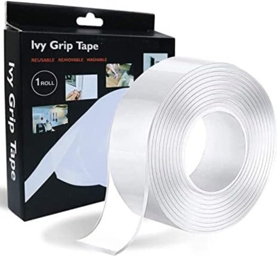 vakratunda Nano Double Sided Tape HeavyDuty | Multipurpose Removable Mounting Adhesive Tape Traceless Gel Tape Reusable, Washable Silicone Tape, double side tape (Manual)(Set of 1, Transparent)