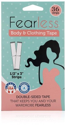 crockdile Fearless Double Sided Tape for Fashion, Clothing and Body - 36 Strips Pack | All Day Strength Invisible Dress Tape for women | Gentle to stick Fashion tape (Manual)(Set of 36, Transparent)