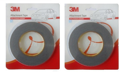 3M - Double Tape - Attachment Tape - For Stronger Bonding - (1.2Cms X 10 Mtrs - 2 Pcs) Self Adhesive Acrylic Foam Tape - (Manual)(Set of 2, Multicolor)