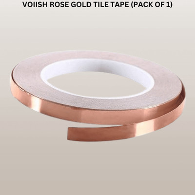 VOIISH Rose Gold Floor and Wall Tape Tile Sticker Waterproof (1cm x 50meter) Gap Sealing Self Rose Gold Tile Decoration Tape, Home Floor Wallpaper Waterproof Tiles (Manual)(Set of 1, Rose Gold)