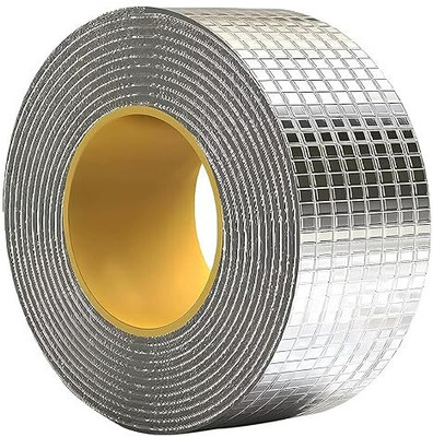 vakratunda Butyl Waterproof Permanant Repair Aluminum tape Waterproof Tape AT2 small dispenser Shielding Your Space The Ultimate Waterproofing Solution with Aluminum Foil Tape (Manual)(Set of 1, Silver)