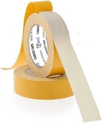 TJIKKO Double Sided 2 Roll Premium Cloth / Cotton Tape (Hair wig) (Manual)(Set of 1, Yellow)