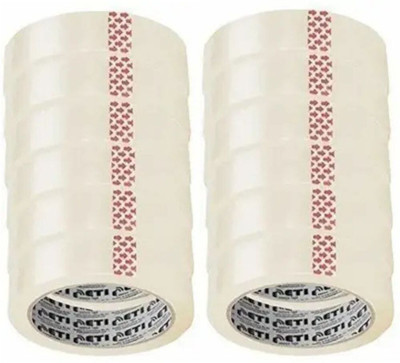 Ki Munik 1 Inch / 65 Mtr Packaging Self Adhesive Bopp Tape Medium Single Sided Tape (Manual)(Set of 12, White)