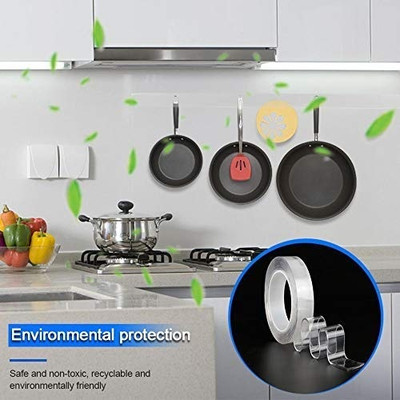 AirSoft Heavy Duty Waterproof Reusable Manual Double Sided Tape (Manual)(Set of 1, Transparent)