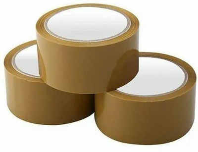 Vardhmaan Single Sided Handheld Cello Tape (Manual)(Set of 3, Brown)