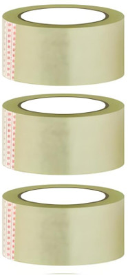 Jaspal Single SIde Handheld Self Adhesive Transparent Cello Tape - 65 Meters | BOPP Packaging Tape | 48MM (Manual)(Set of 3, Transparent)