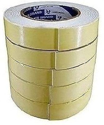 Freedy Set of 6 Double Sided Self Adhesive Acrylic Foam Mounting Tape for Wall foam tape Craft, Furniture, Paper, Hooks,Sheet (Manual)(Set of 1, Yellow)