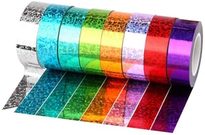 Bluedeal Art & Craft Tape Colorful Decorative Glitter Adhesive Tape Rolls Medium Art & Craft Tape (Manual)(Set of 12, Multicolor)