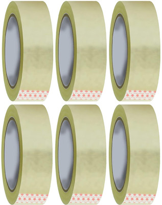 SreeNee Self Adhesive Transparent Cello Tape - 100 meter in length - 24mm/1 Inch Self Adhesive (Manual)(Set of 6, Transparent)