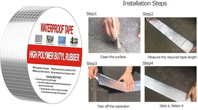 vakratunda Butyl Waterproof Permanant Repair Aluminum tape Waterproof Tape AT113 small dispenser Innovative Waterproof Permanent Repair: Discover Aluminum Butyl Tape Rubber Foil (Manual)(Set of 1, for Roof Leak, surface Crack, Window Sill Gap, Boat Sealing, Home Renovation) vakratunda Butyl Waterproof Permanant Repair Aluminum tape Waterproof Tape AT113 small dispenser Innovative Waterproof Permanent Repair: Discover Aluminum Butyl Tape Rubber Foil (Manual)(Set of 1, for Roof Leak, surface Crack, Window Sill Gap, Boat Sealing, Home Renovation)