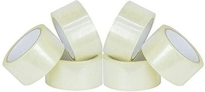 Boxer PACKING TAPE (65 Meters) Single Side Adhesive for Office & Commerical Use Tape (2inch) (Manual)(Set of 6, Transparent)