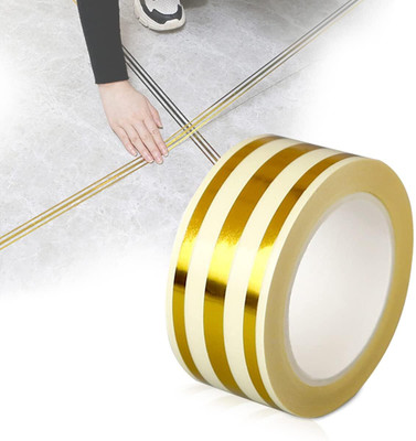 skyunion golden tiles tape 5 cm Single Sided Tape(Gold Pack of 1)