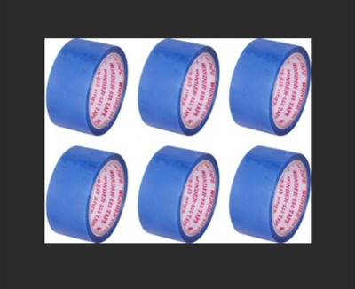 Shree Dayal Enterprises Goenka packi Single 48mmx75 mtr net Ecommerce flip art Printed tape(set of 6) Handheld Cello Tapes (Manual)(Set of 6, Blue)