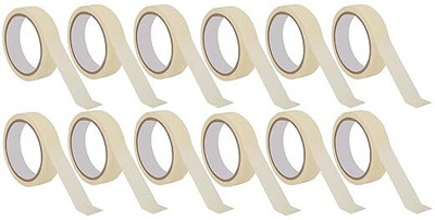 ALFCLOTHHOUSE Labelling, Painting, no leave adhesive Handheld Masking tape (Manual)(Set of 12, White)